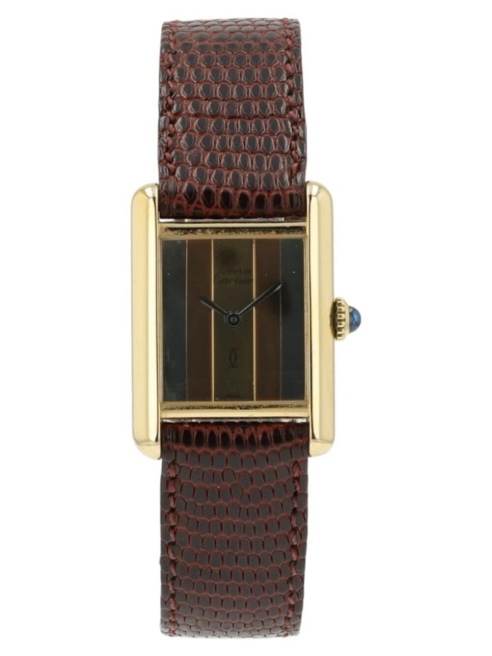 Must De Cartier Tank Multi Color Trinity Dial Vermeil Case 20.5mm x 28mm Manual